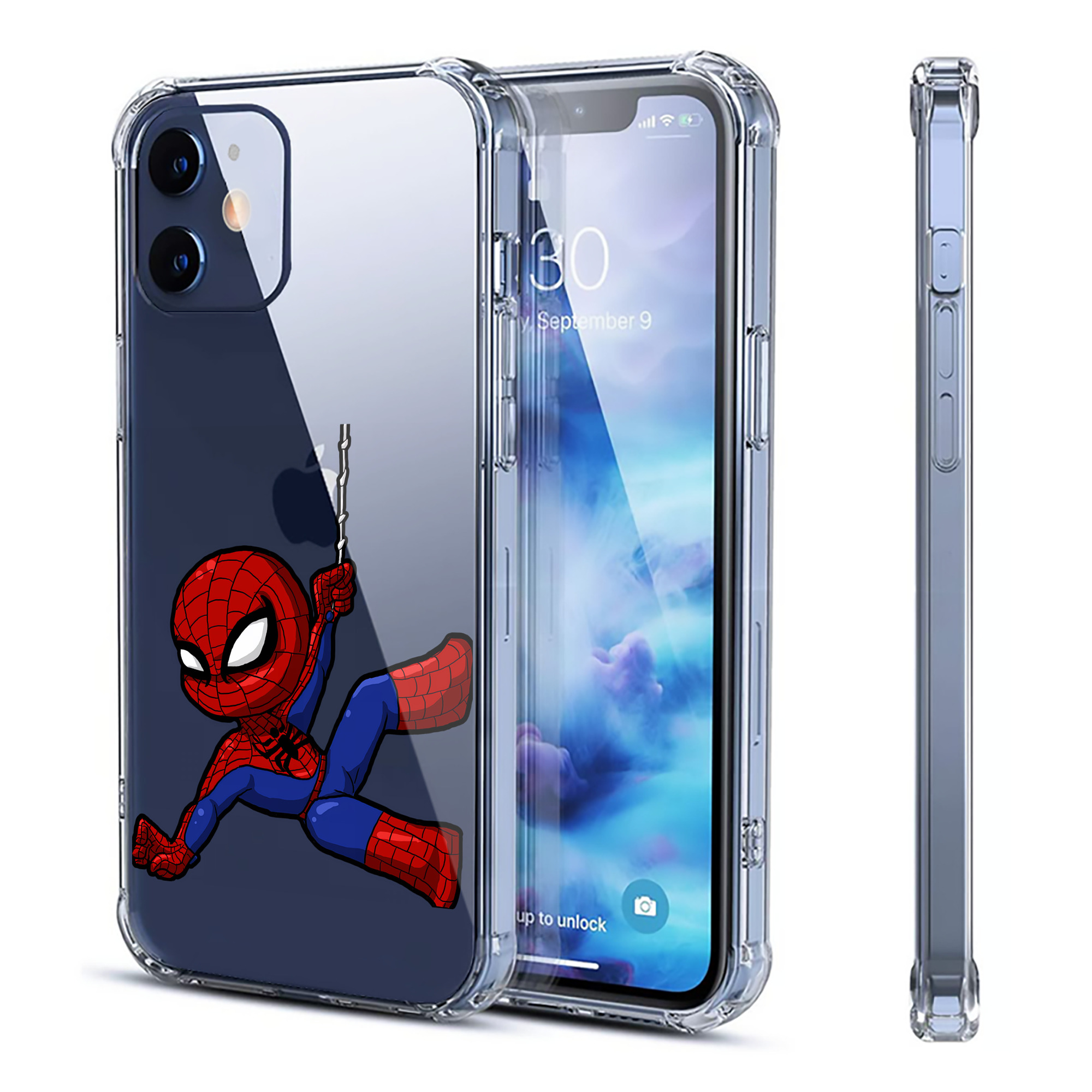 （画像用） Spider Man スパイダーマン 【iPhone 12シリーズ対応】透明スマホケース（クリアソフトケース）